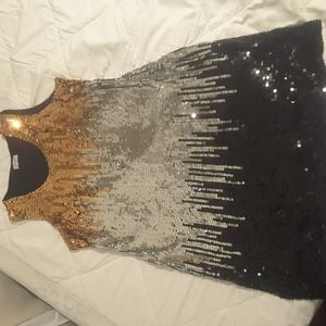 Gold ,silver and black sequin dress